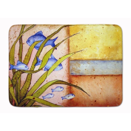 Carolines Treasures Message From The Sea Fishes Machine Washable Memory Foam Mat PJC1118RUG